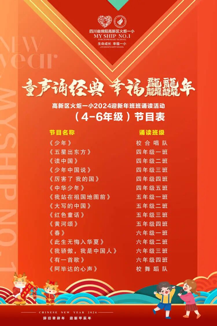 童声诵经典  幸福龘龘年 ——火炬一小2024迎新年系列活动
